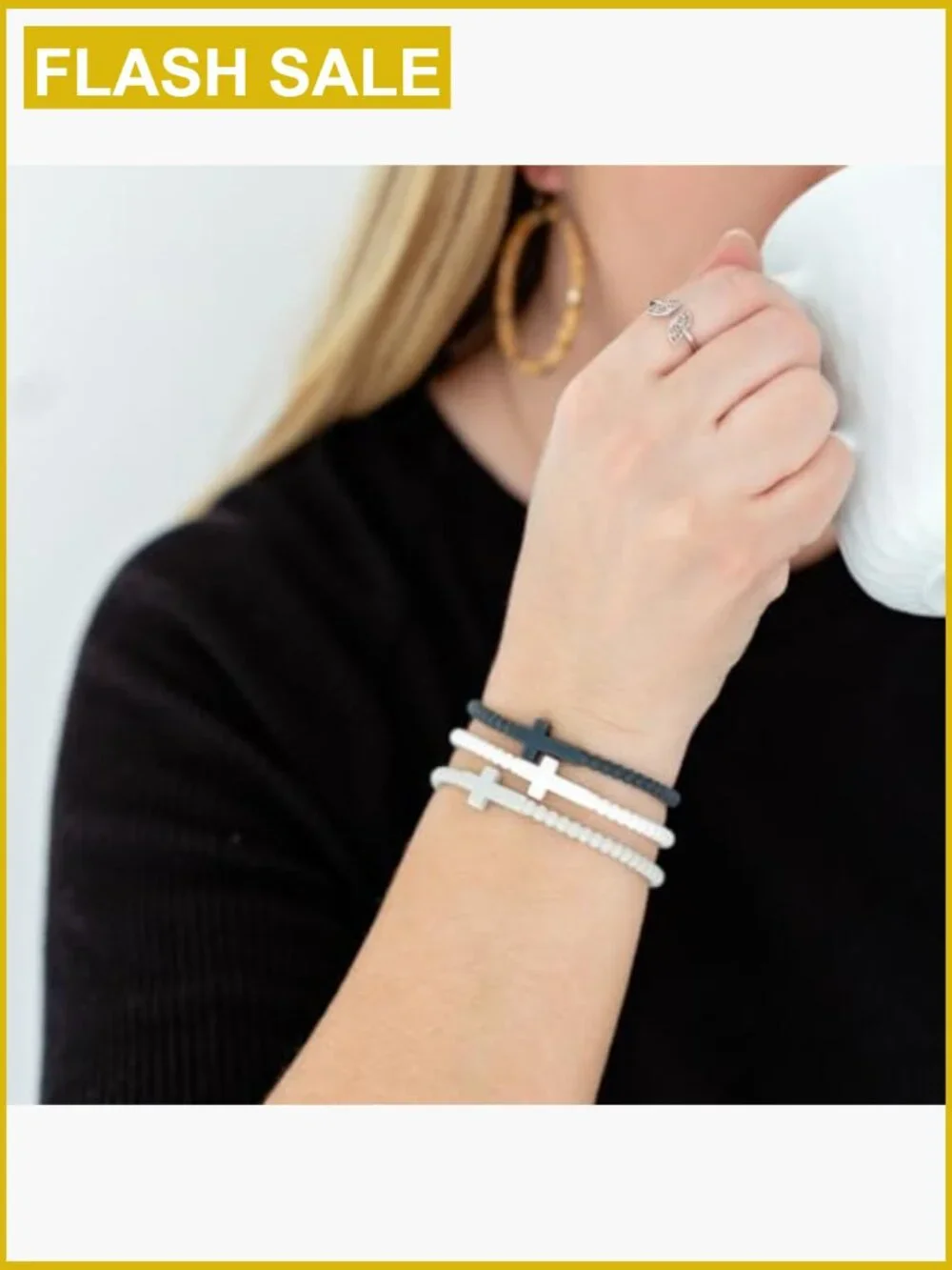 Jesus Cross Silicone Bracelets Set of 5 Kids 6.5